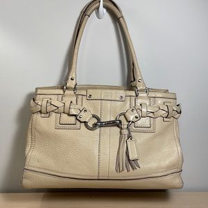 Cream Leather Coach Purse